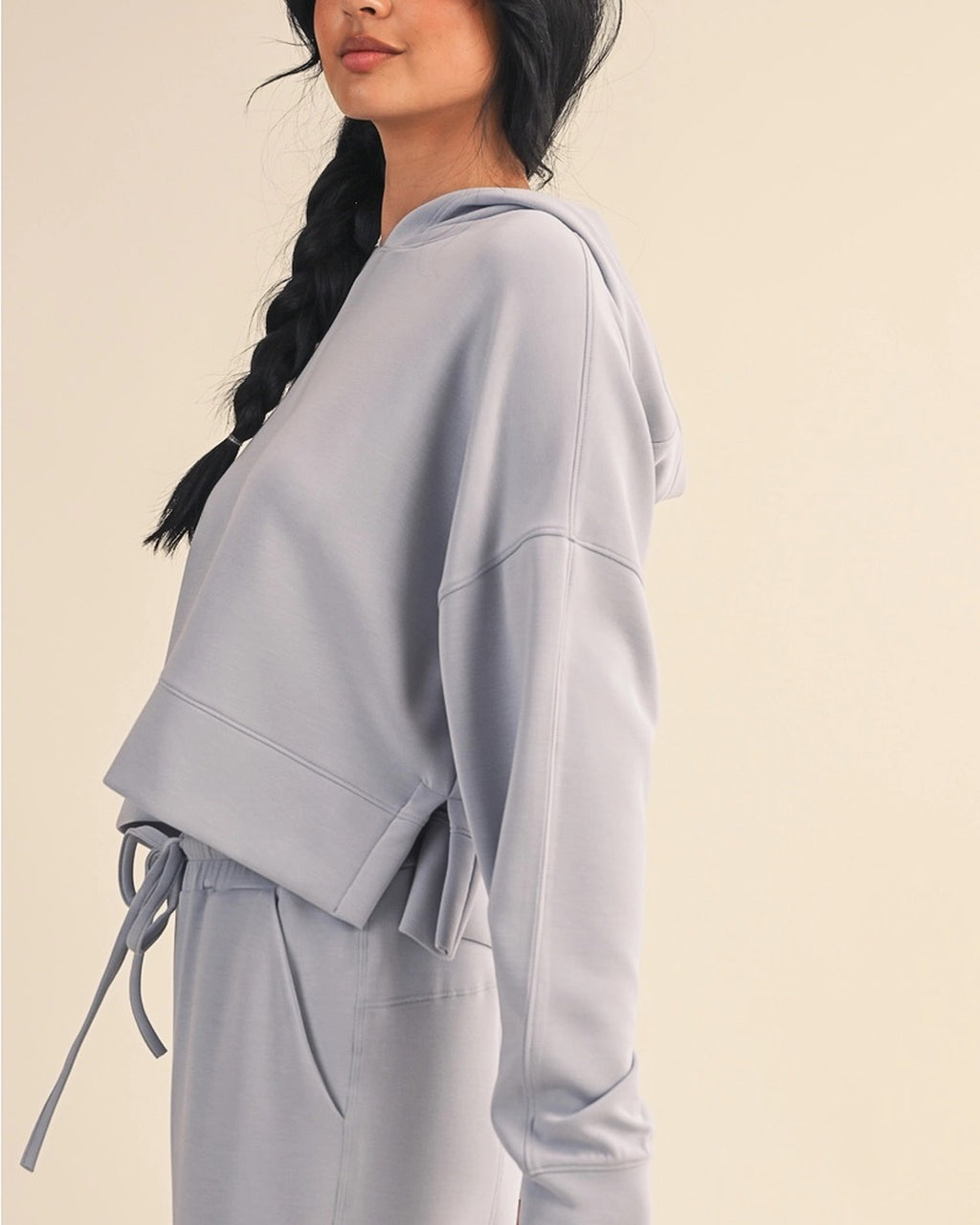 Cloud Comfort Cropped Hoodie | Sky Blue