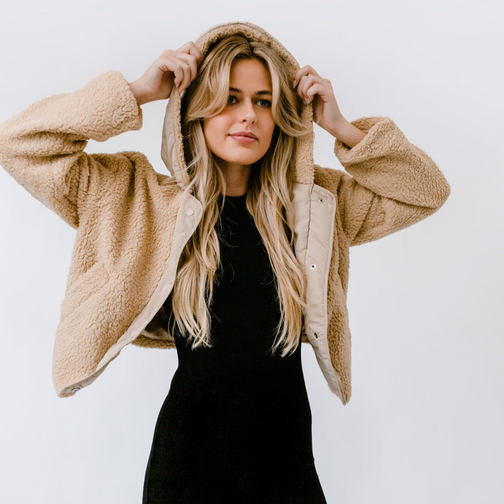 Scenic Route Fleece Hooded Jacket/ Cream