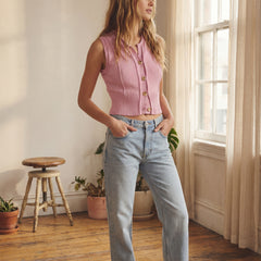 Good Energy Button Down Tank | Blush