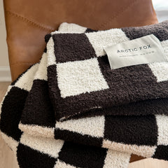 Cancelled Plans Checkerboard Blanket | Espresso