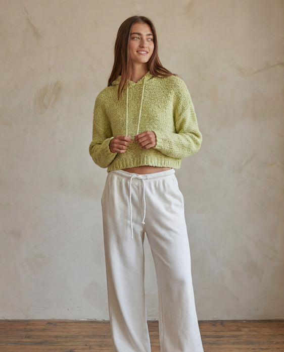 Dusty Lime Knit Hoodie
