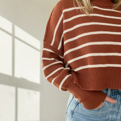 Silent Mode Camel Cropped Sweater