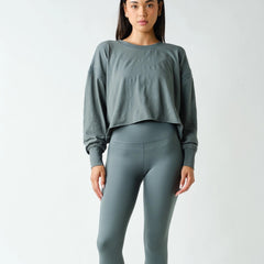 Double Take Long Sleeve Tee | Eucalyptus