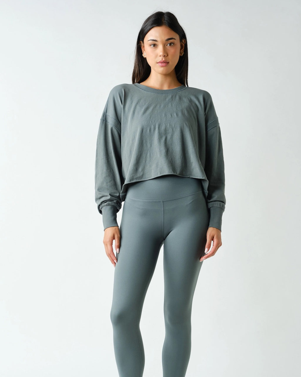 Double Take Long Sleeve Tee | Eucalyptus