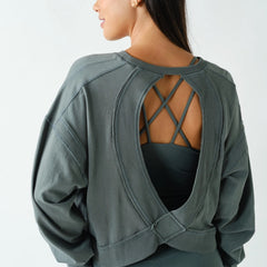 Double Take Long Sleeve Tee | Eucalyptus