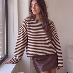 Sullivan Striped Sweater | Chocolate