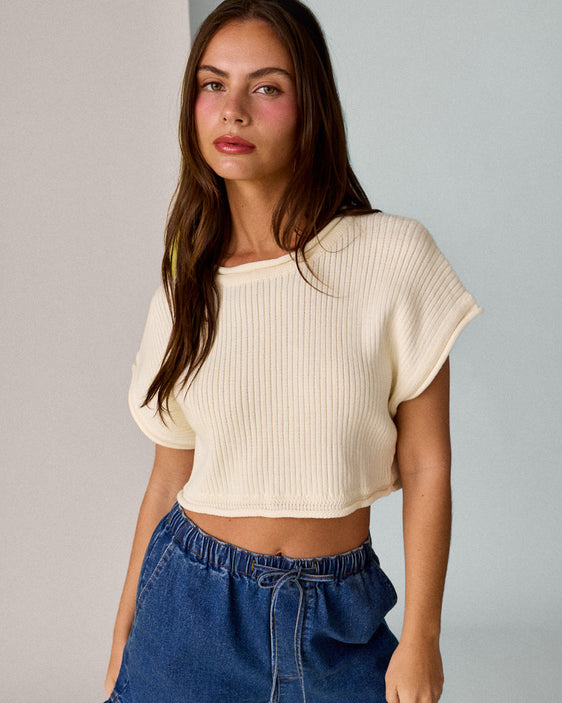 Canyon Cropped Knit Tee
