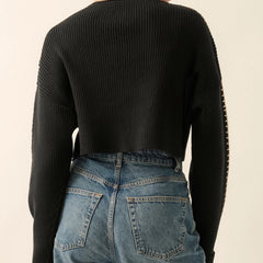 Stitch Seam Cropped Sweater