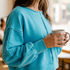 Off The Clock Cropped Sweatshirt | Blue