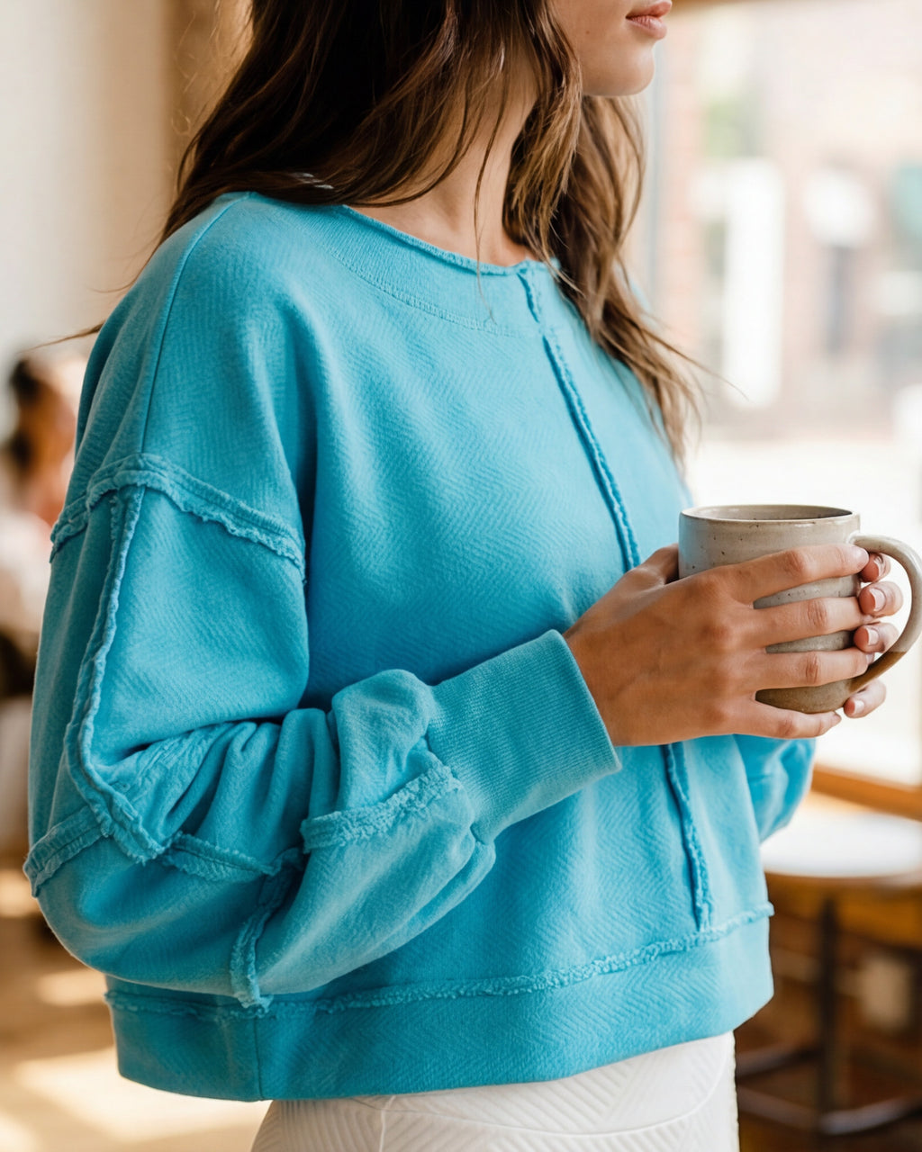 Off The Clock Cropped Sweatshirt | Blue