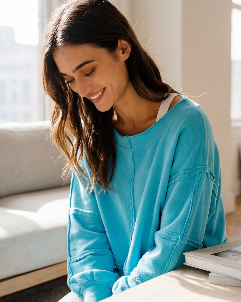 Off The Clock Cropped Sweatshirt | Blue