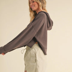 Cloud Comfort Cropped Hoodie | Brown