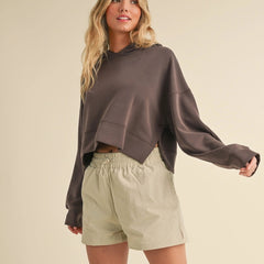 Cloud Comfort Cropped Hoodie | Brown