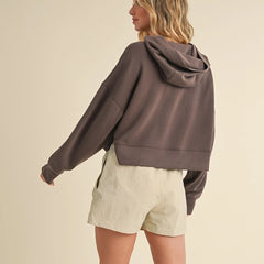 Cloud Comfort Cropped Hoodie | Brown