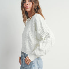Relaxed Cable Knit Sweater