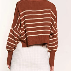 Silent Mode Camel Cropped Sweater