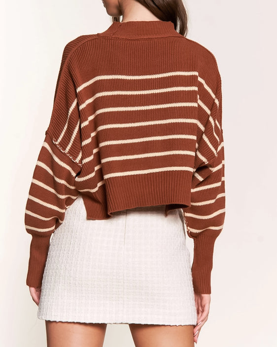 Silent Mode Camel Cropped Sweater