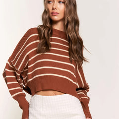 Silent Mode Camel Cropped Sweater