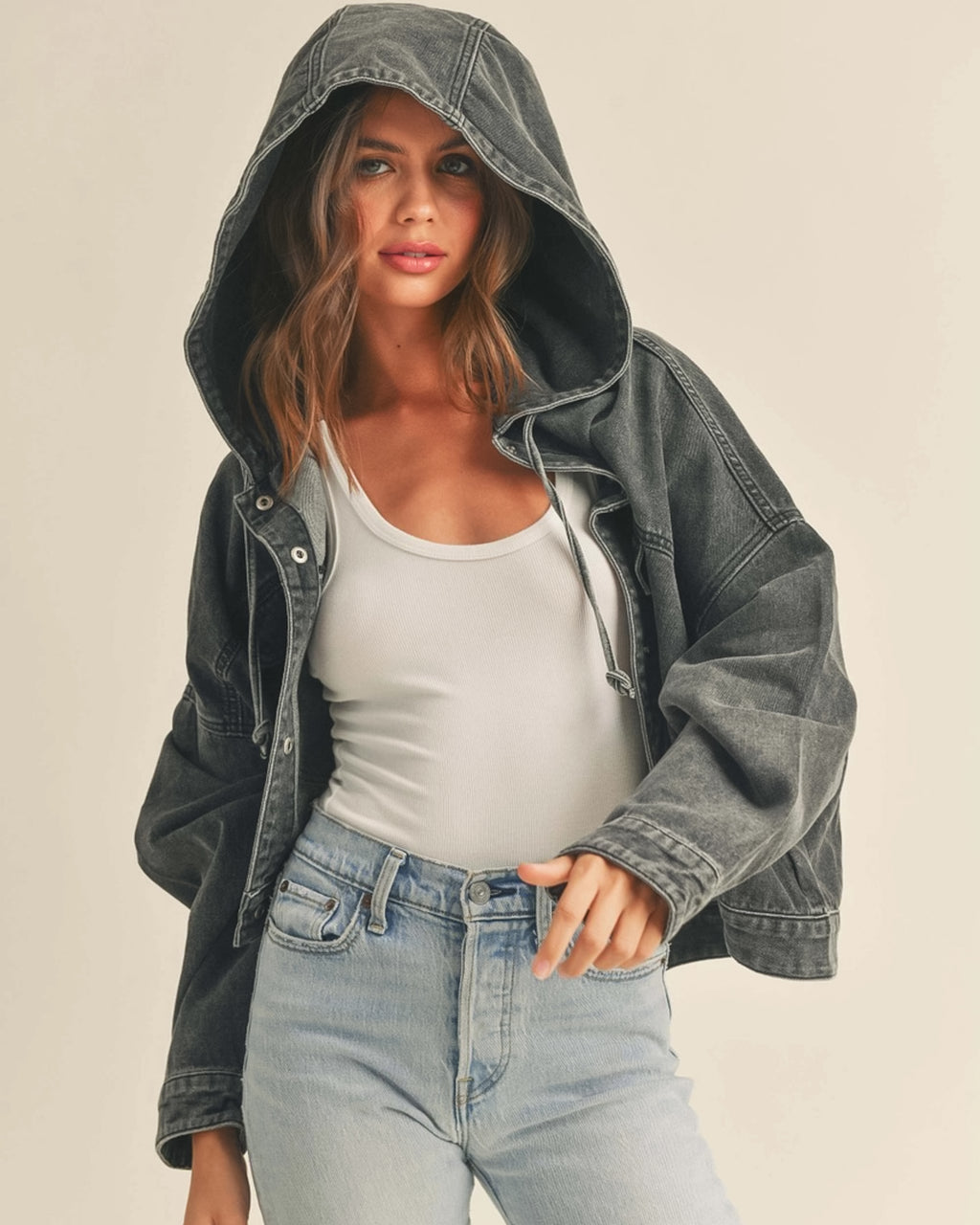 Carefree Cropped Denim Jacket