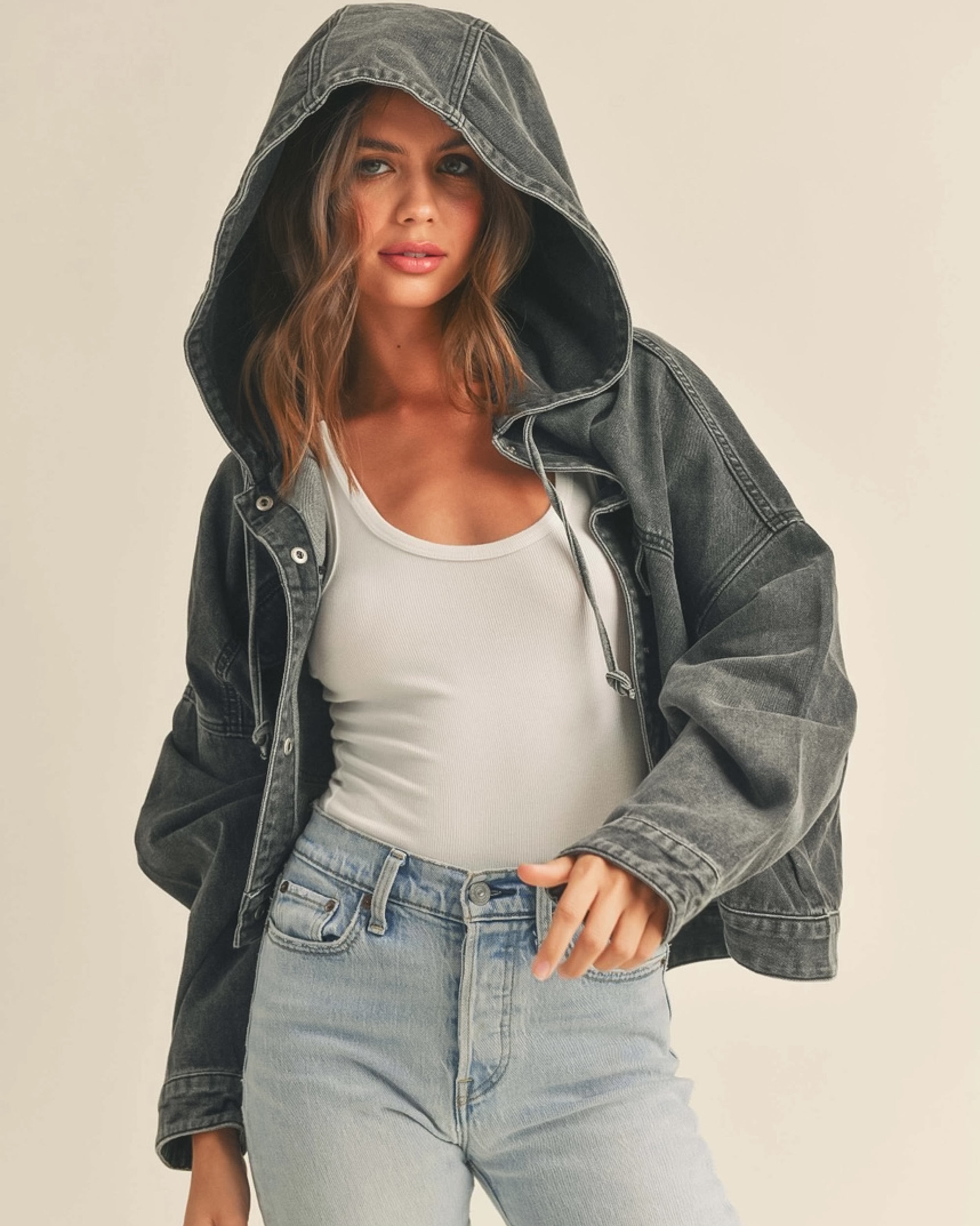 Carefree Cropped Denim Jacket