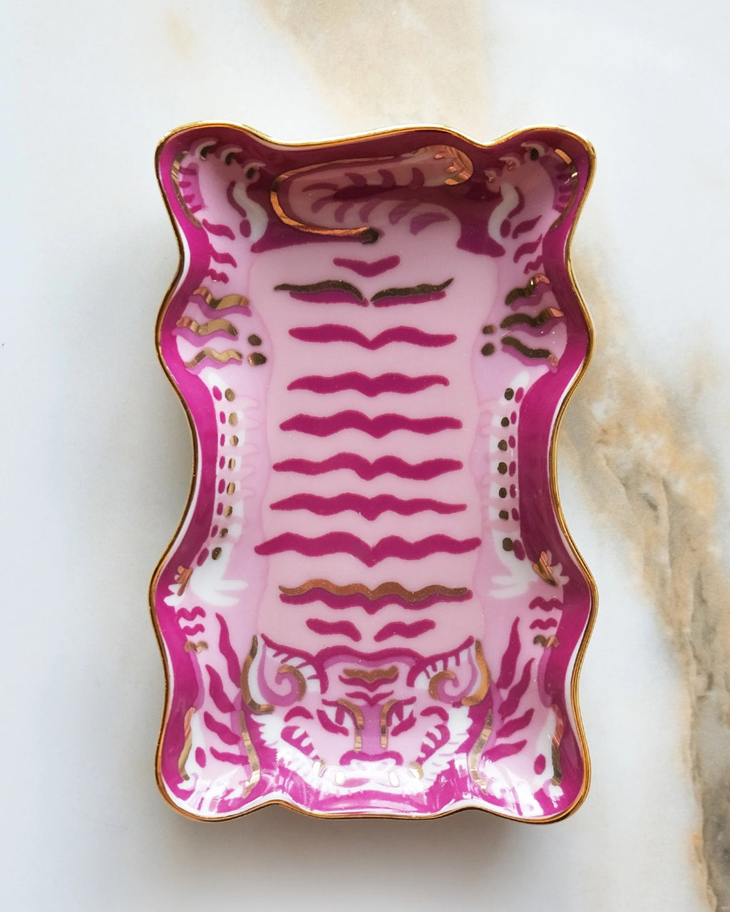 Tibetan Tiger Porcelain Trinket Dish