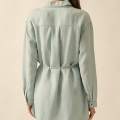 Lightweight Denim Button Front Romper