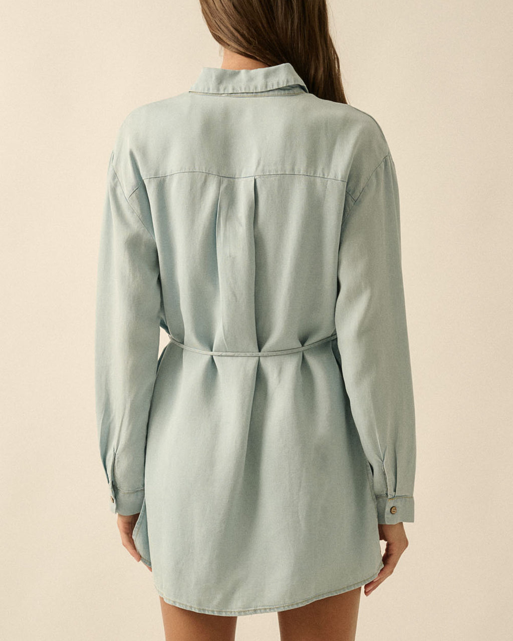 Lightweight Denim Button Front Romper
