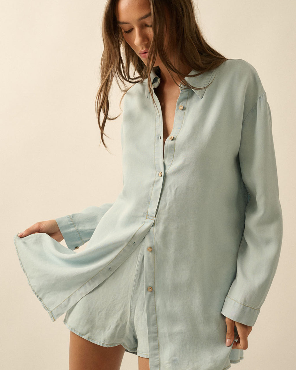 Relaxed Fit Long Sleeve Romper
