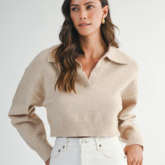Polished Comfort Polo Sweater