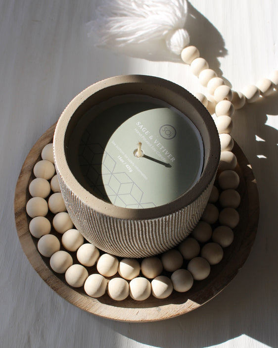 Sage + Vetiver Concrete Soy Candle