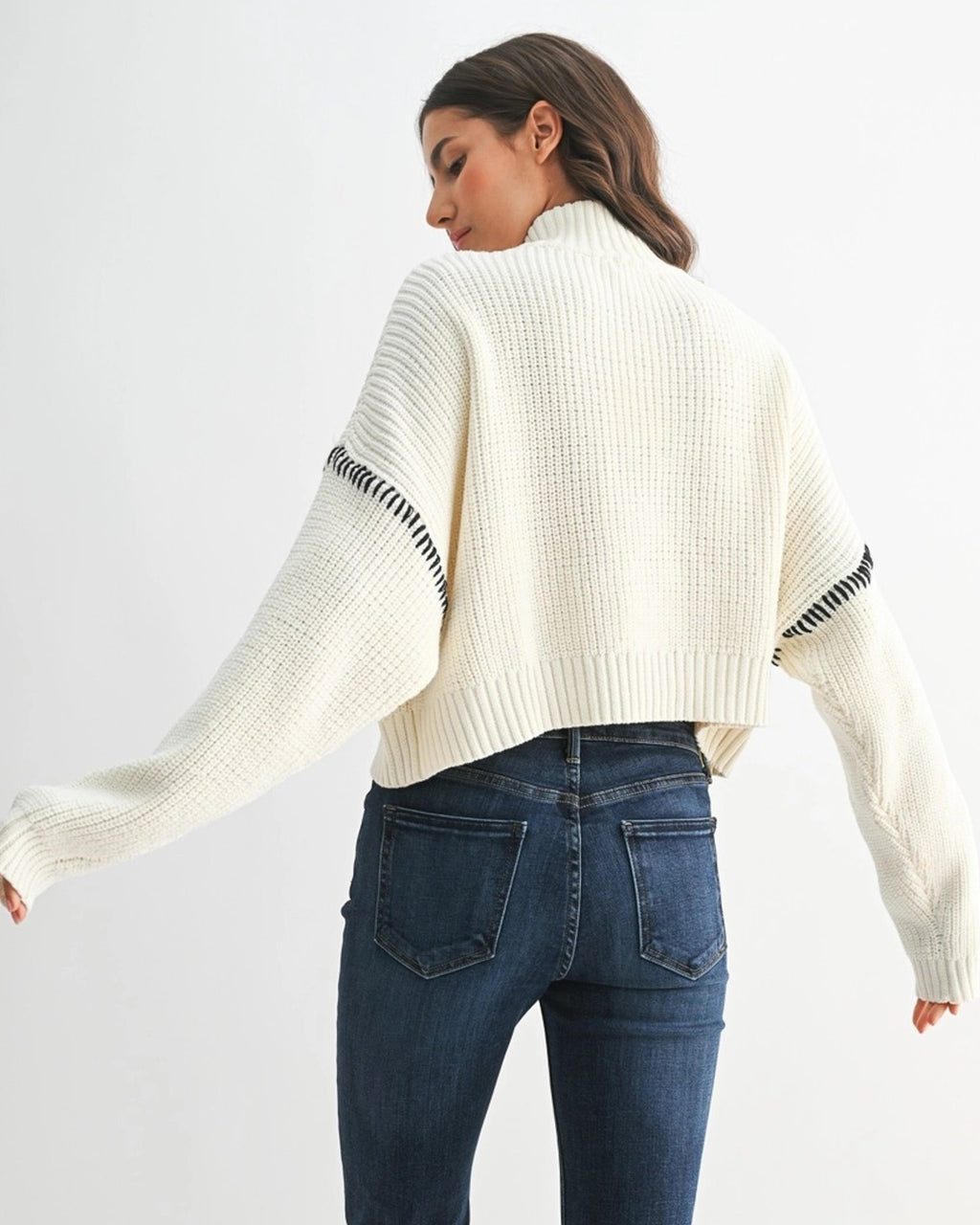 Snowbound Stitch Half Zip Sweater