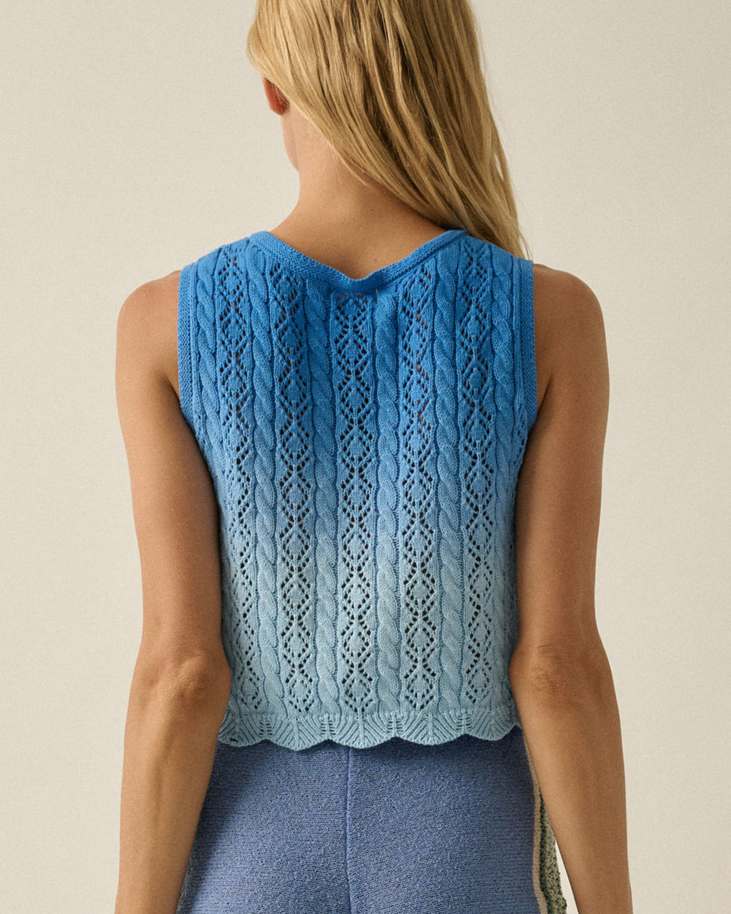 Sunwashed Crochet Tank | Blue