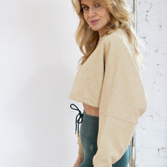 Cream Cropped Sweatshirt