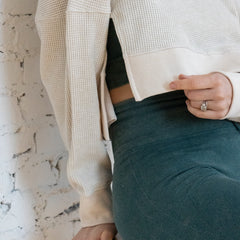 Lounge Luxe Cropped Crew | Cream
