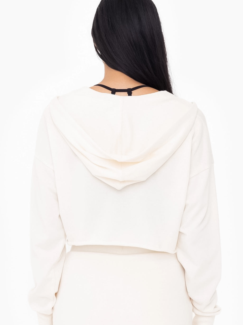 Cropped Zip Up Hoodie | Natural