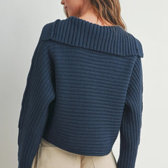 Women’s textured knit cropped sweater