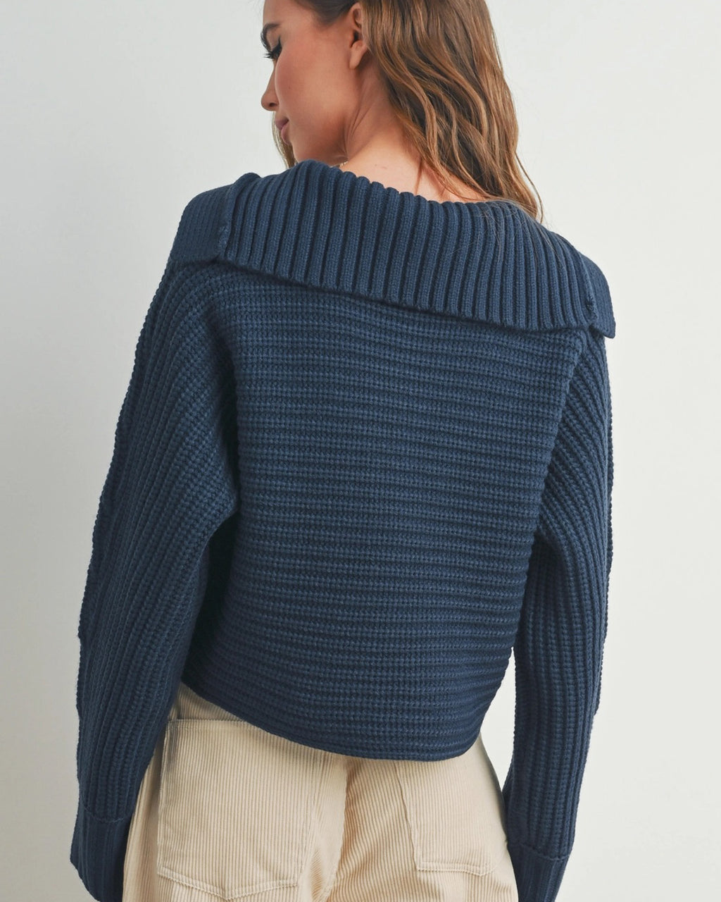 Women’s textured knit cropped sweater