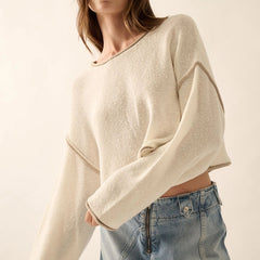 Sunday Knit Cropped Sweater | Cream