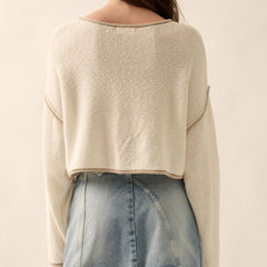 Sunday Knit Cropped Sweater | Cream
