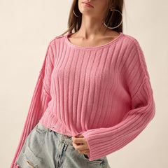 Unbothered Ribbed Knit Sweater