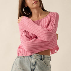 Unbothered Ribbed Knit Sweater