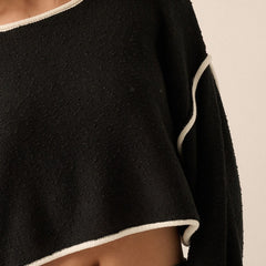 Sunday Knit Cropped Sweater | Black