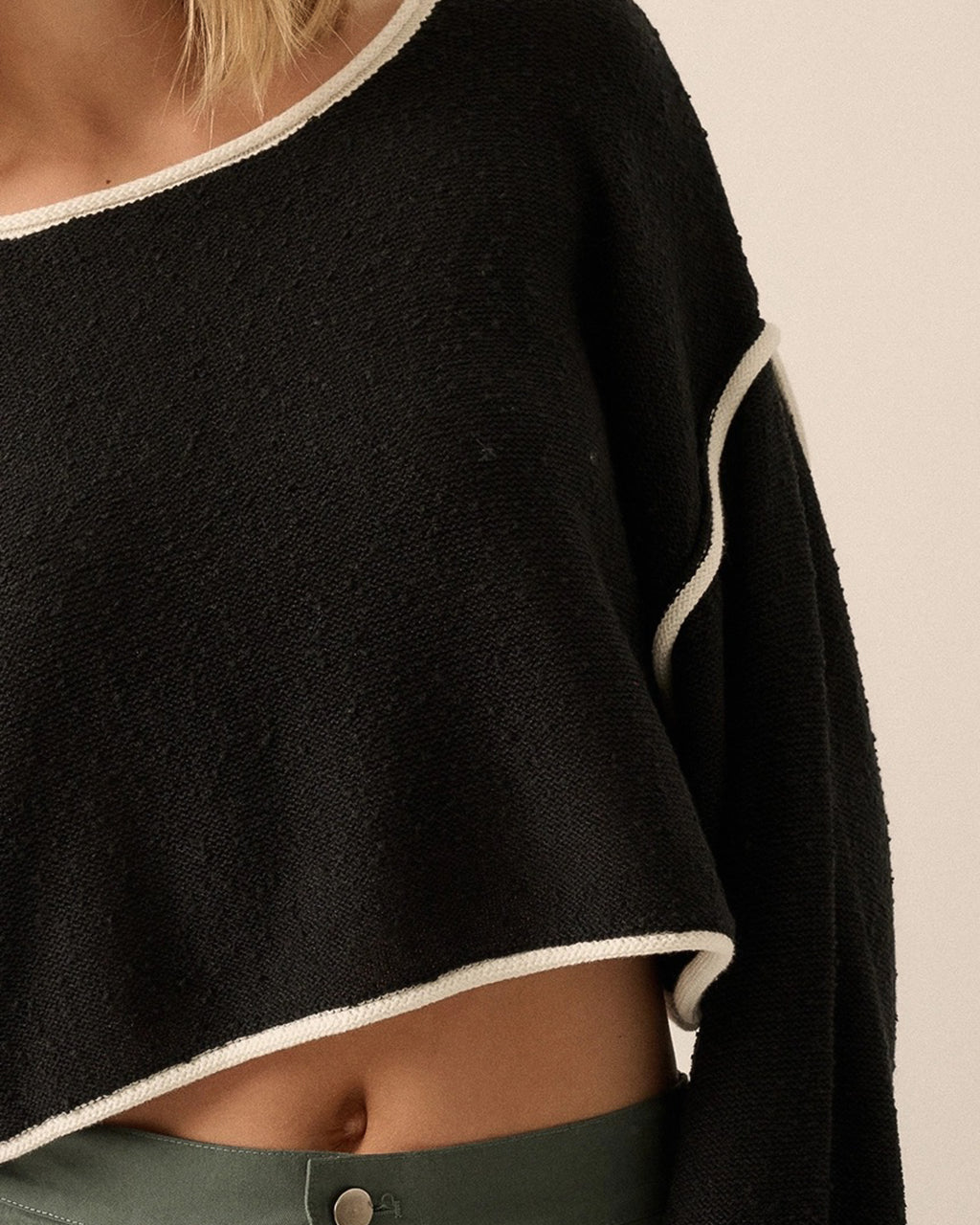 Sunday Knit Cropped Sweater | Black