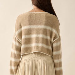 Sunday Knit Striped Cropped Sweater