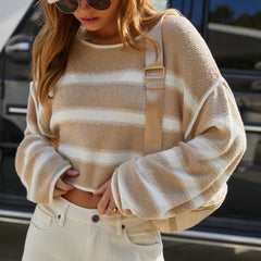 Sunday Knit Striped Cropped Sweater