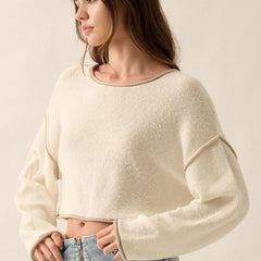 Sunday Knit Cropped Sweater | Cream