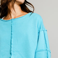 Off The Clock Cropped Sweatshirt | Blue