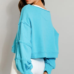 Off The Clock Cropped Sweatshirt | Blue