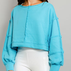 Off The Clock Cropped Sweatshirt | Blue