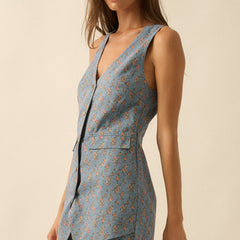 In Bloom Denim Romper